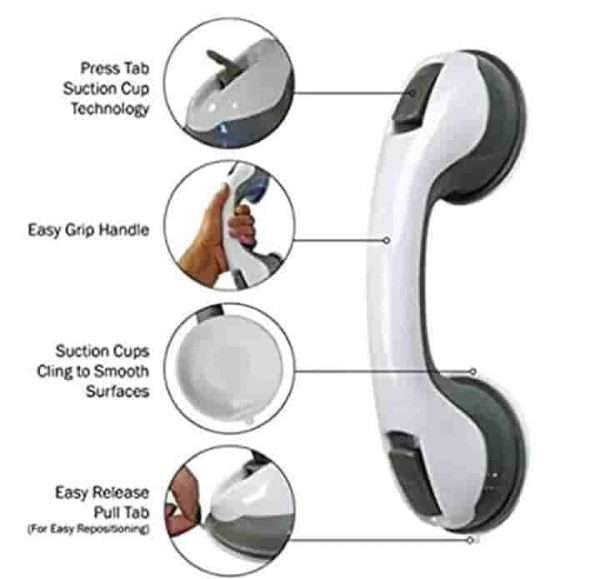 Bathroom Suction Cup Helping Handle Easy Grip Safety For Shower Support