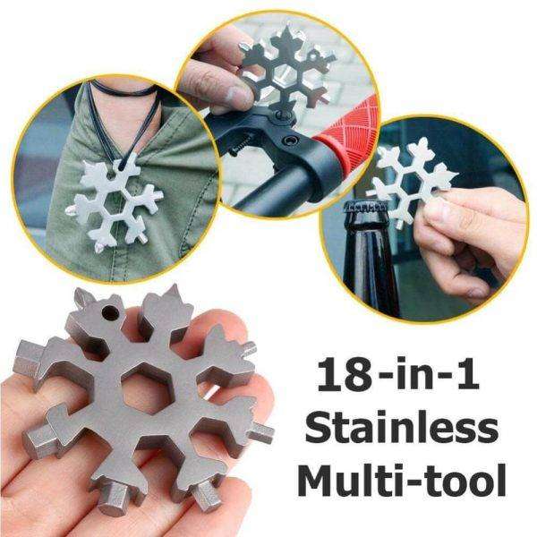 18-in-1 Stainless Steel Snowflakes Multi-tool Kit