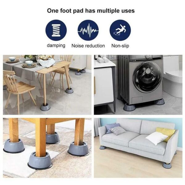 4Pcs Washer Foot Pads 4Pcs Anti Vibration Pads For Washing Machine Holder Dryer Shock Support Prevent Moving Non-Slip