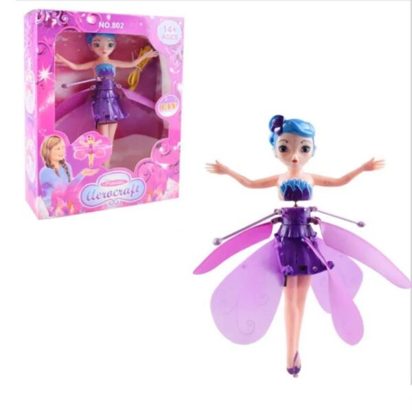 MA Graceful Flight As She Floats Glides Flying Fairy Doll Induction Infrared Gift Purple