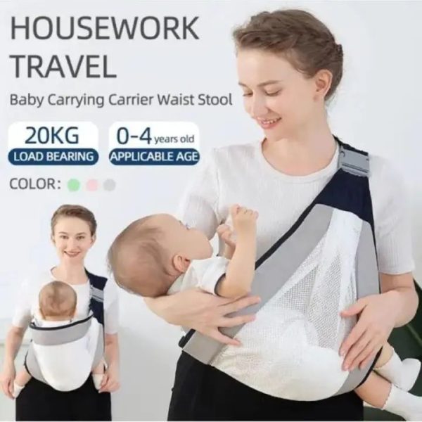 Newborn Baby Carrier Adjustable Sling Wrap Breathable Backpack Shoulder Strap for Baby Feeding