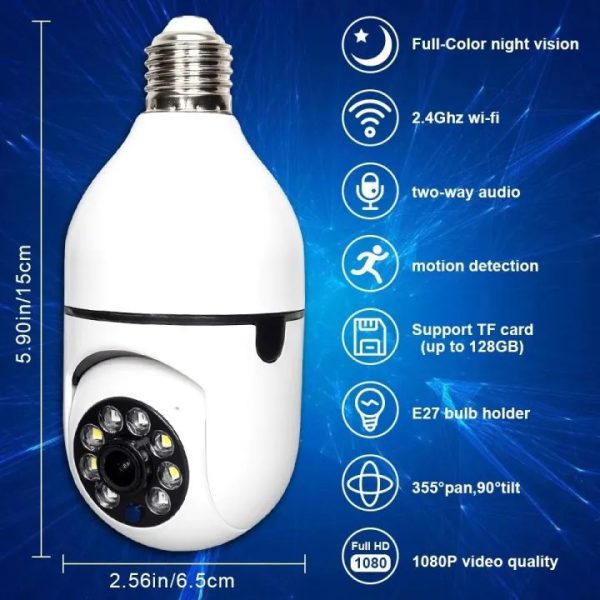 CCTV Wifi Camera Blub Socket Security Camera CCTV - 1080P Full HD CCTV 360 Degree Camera