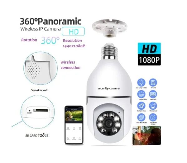 CCTV Wifi Camera Blub Socket Security Camera CCTV - 1080P Full HD CCTV 360 Degree Camera