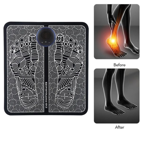 Ems Foot Massager - Foldable Electric Foot Massager Mat - Muscle Stimulation Physiotherapy Foot Massager Pad For All