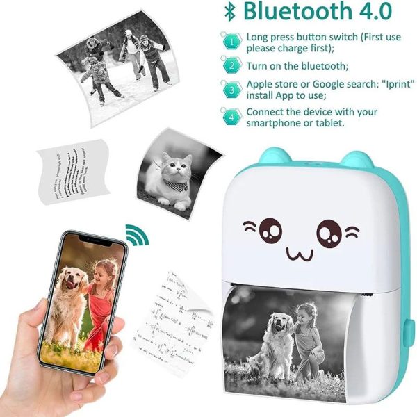 Mini Printer Portable Pocket Thermal Printer - Bluetooth/USB