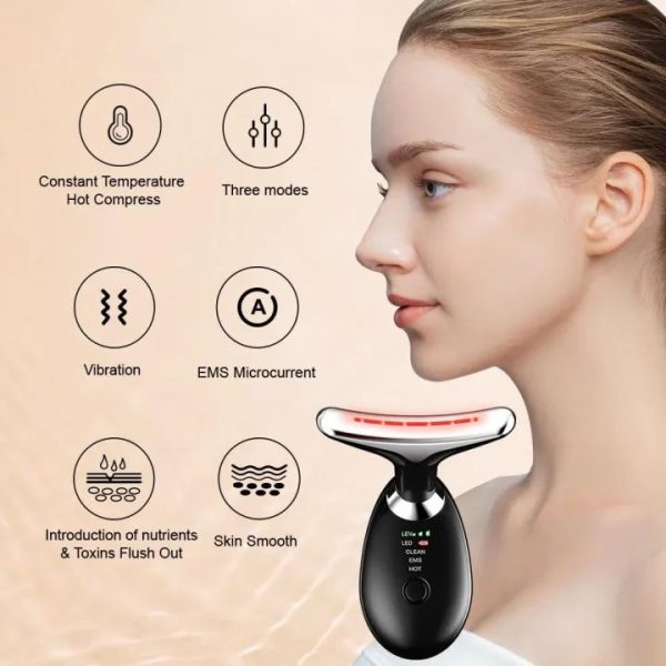 Neck Face Massager Face Sculpting Tool Skin Care Facial Massage Device with 3 Colors Modes for Skin Rejuvenation for Double Chin