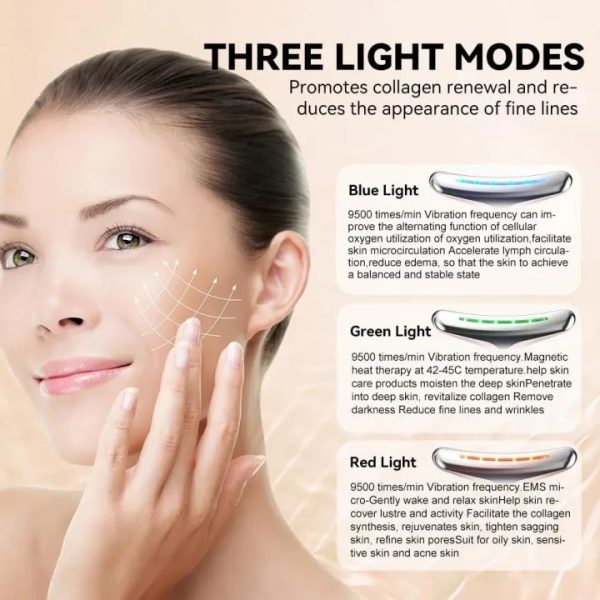 Neck Face Massager Face Sculpting Tool Skin Care Facial Massage Device with 3 Colors Modes for Skin Rejuvenation for Double Chin