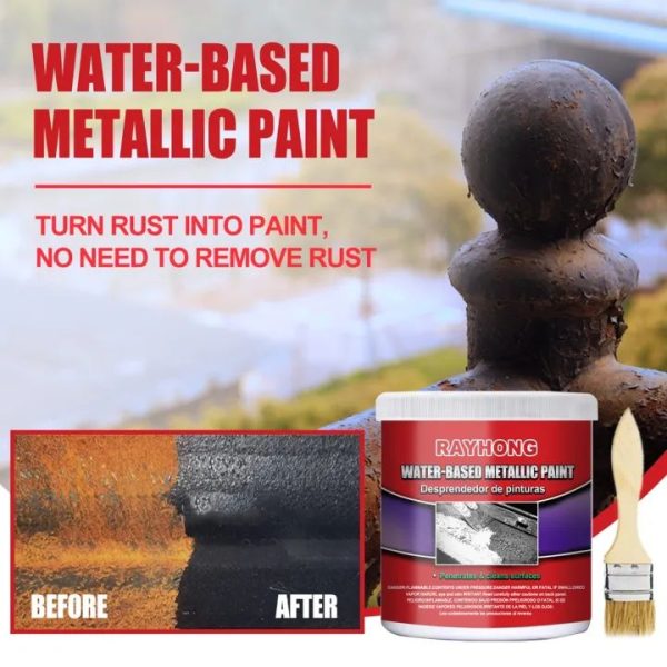 Water Based Metal Rust Remover Metallic Paint Rust Conversion Agent Rust Converter Rust Renovator With Brush 100ml