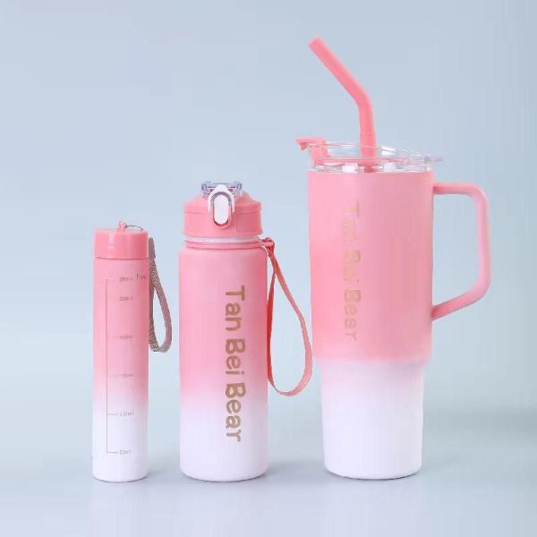 Tumbler 3pcs Bottle Set With Straw High Quality