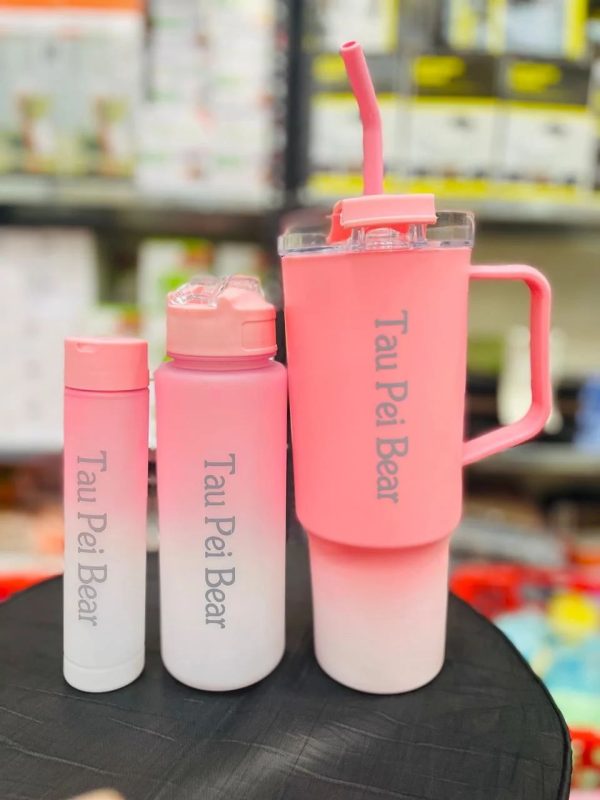 Tumbler 3pcs Bottle Set With Straw High Quality