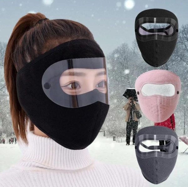 Windproof Anti Dust Full Face Masks Cycling Bike Ski Breathable Masks Eye HD Anti Fog Goggles Hood Cover Winter Warm Hat Caps