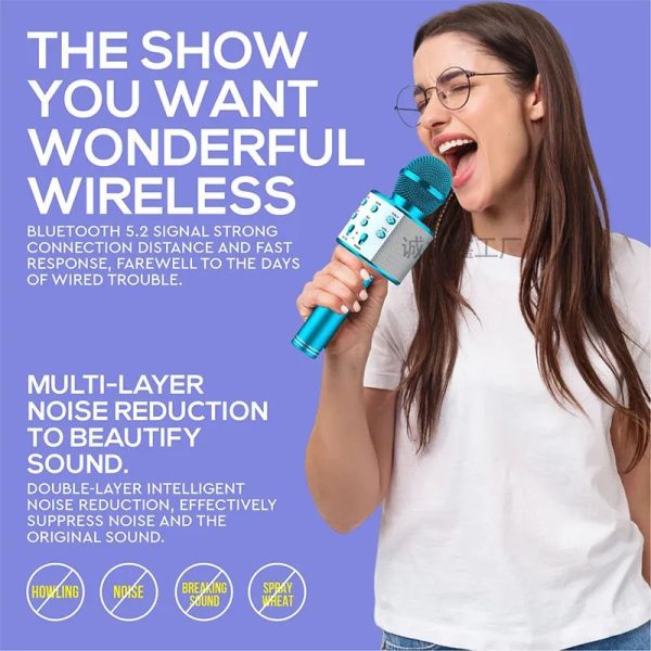 Wireless Microphone Bluetooth Can Connect Many Devices With Speaker Rechargeable Portable Mic for Family Function Party