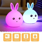 Rechargeable Rabbit Touch Lamp, Rainbow Color Light - Image 2