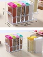 6 Grids in 1 Set Transparent Plastic Seasoning Box Spices Case - Image 3