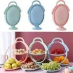 Multipurpose 3 in 1 foldable 3 layer Fruit Plate
