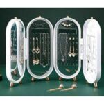 Foldable Jewellery Organizer with Mirror For Ear Rings & Necklace - Image 3