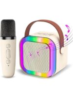K12 Dual Microphone Karaoke Bluetooth Speaker RGB Light Two 5W Speakers Sound Subwoofer Boombox Support Multiple Input Modes