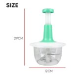 Manual Easy Hand Push Chopper/ Multifunctional Hand Pat Chopper And Mixer/Press Cutter Vegetable Meat Grinder 1.5 Liter - Image 3