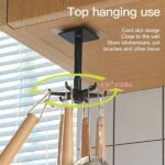 360 Degrees Rotating Sticking Hook Kitchen Tools Spoon Holder Stand  Rotated Punch - Image 3