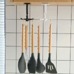 360 Degrees Rotating Sticking Hook Kitchen Tools Spoon Holder Stand  Rotated Punch - Image 5